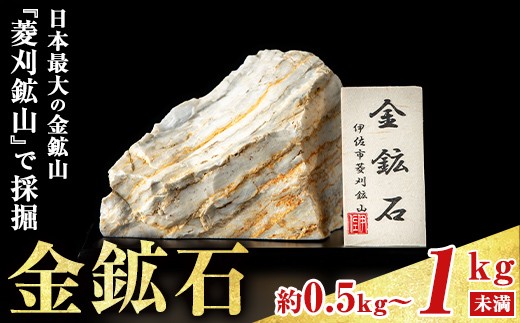 isa817 菱刈鉱山金鉱石(1個・約0.5～1kg未満) 置物 置き物 インテリア