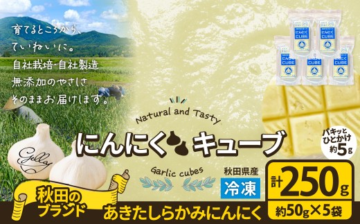 あきたしらかみにんにく】にんにくCUBE 250g（1袋約50g×5袋）75P3206