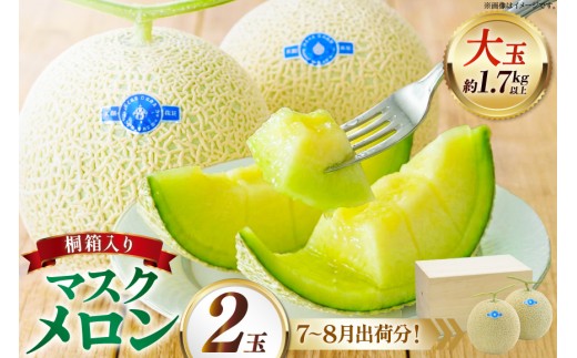 AJ652 【令和8年7-8月出荷分】 堀農園 マスクメロン 2玉 特選 大玉 桐