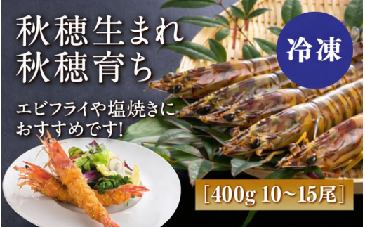 D238 秋穂産活き〆冷凍車海老（あいおえび）400g（10～15尾）【養殖