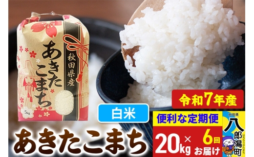 定期便6ヶ月》 あきたこまち 20kg【白米】令和7年産 秋田県産 こまち