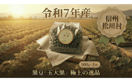 黒豆 玉大黒 500g 令和7年産 培期間中 農薬 化学肥料 不使用 栄養豊富
