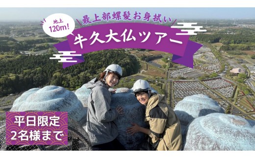 地上120m 牛久大仏 最上部 螺髪 お身拭い 体験 ツアー ※ 平日限定