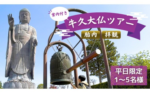 案内付き 》 牛久大仏 胎内 拝観 ツアー ※ 平日限定 ※ （ 5名様まで