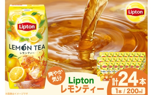 紅茶 リプトン レモンティー 200ml 24本 計4800ml 森永乳業 [翔栄通商