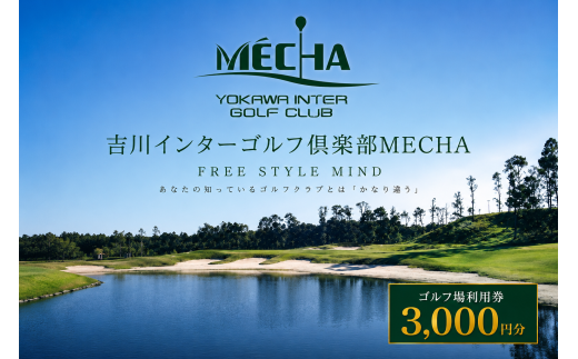 吉川インターゴルフ倶楽部MECHA 金券 吉川インターゴルフ倶楽部 MECHAで使えるメッチャマネー（3,000円分