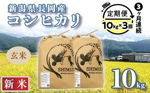 olive様コシヒカリ玄米10kg N5-8G103【3ヶ月連続お届け】新潟県長岡産コシヒカリ玄米10kg - 新潟県