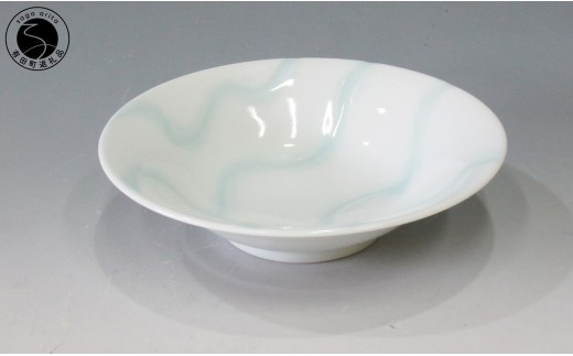 日展会友 照井一玄作 有田焼 白磁深皿 水の中【岳窯】食器 器 うつわ