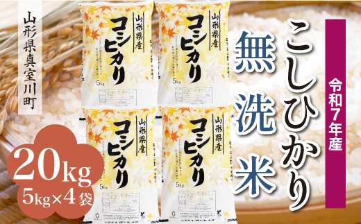 令和7年産＞ こしひかり 【無洗米】20kg （5kg×4袋）＜配送時期選べ