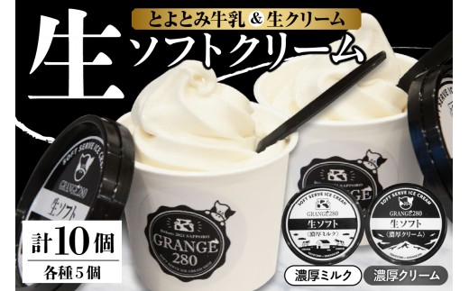 生ソフトクリーム【濃厚クリーム／濃厚ミルク】計10個 - 北海道豊富町