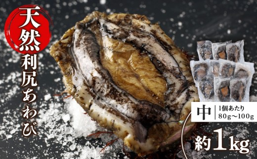 北海道 利尻島産 天然利尻あわび 1kg＜中＞（80g～100gサイズ