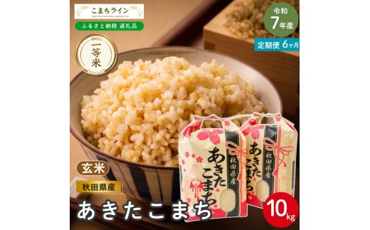 6回定期便 》 米 令和7年産 あきたこまち 玄米 10kg×6回 秋田県産 米