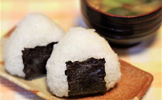 杵臼米で塩むすび