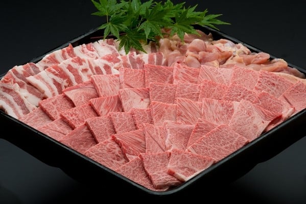 伊万里牛(A5)と豚肉、鶏肉の豪華な焼肉1kgセットで夏バテ克服!