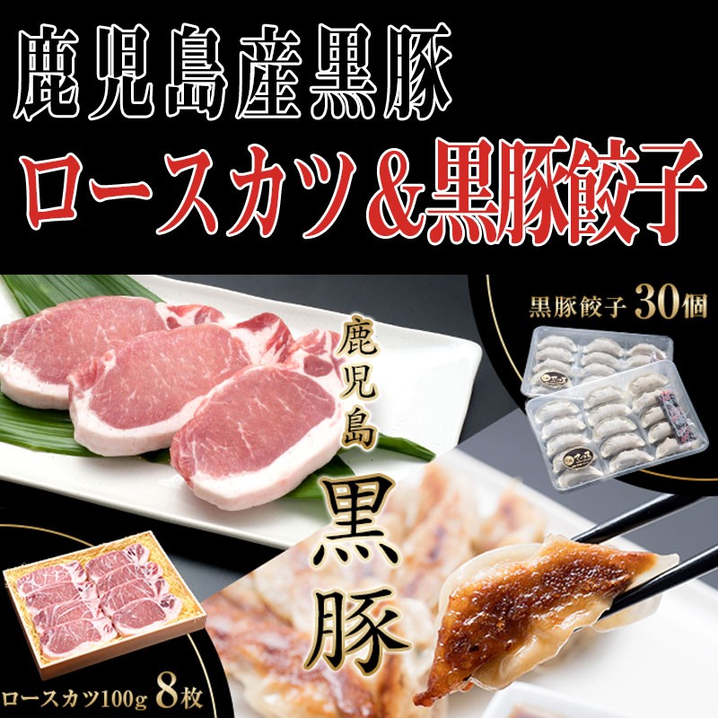 B2-0806/鹿児島産黒豚ロースカツ&黒豚餃子セット
