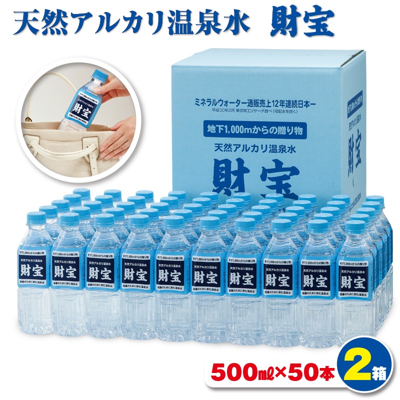 B2-2207/天然アルカリ温泉水500ml×100本