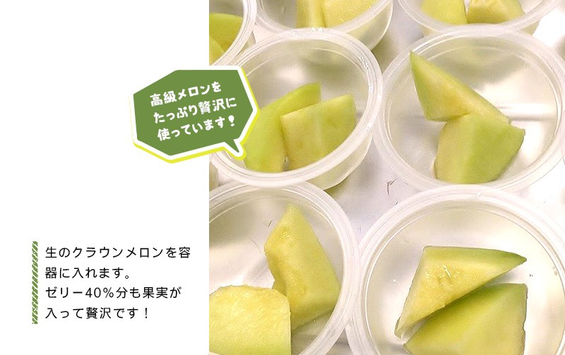生のクラウンメロンがゼリー40%分入ってる!贅沢ゼリー♪