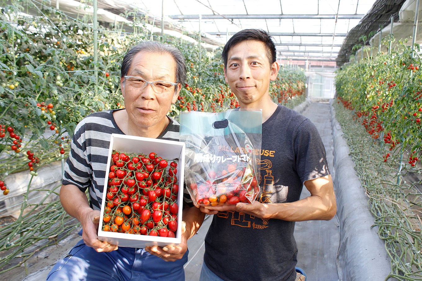 親子で生産をしている引藤善夫さんと息子の崇さん