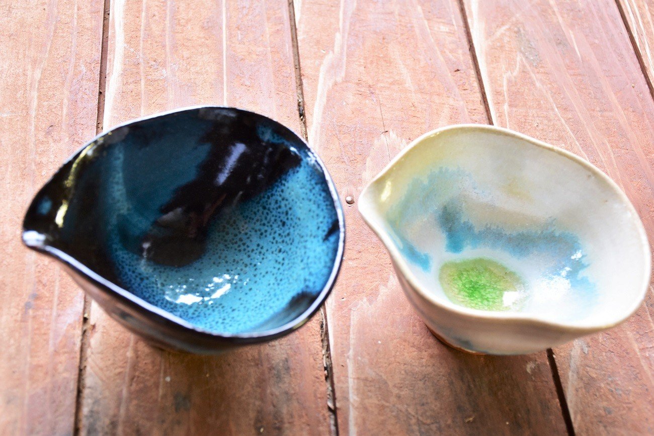ヨロン島の素材を活かした あーどぅる焼『取り皿2枚セット（サンゴ釉薬 