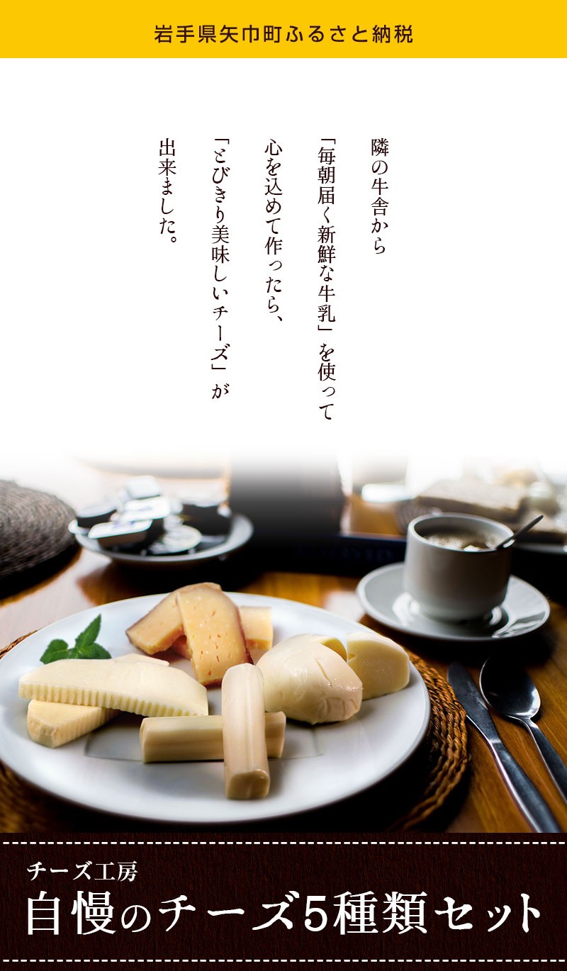 ふるさと納税 矢巾町 自慢のチーズ5種類セット 通販
