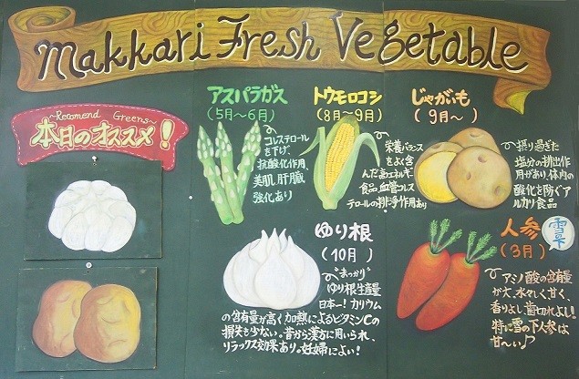 旬の野菜がすぐ分かるベジタブルボード