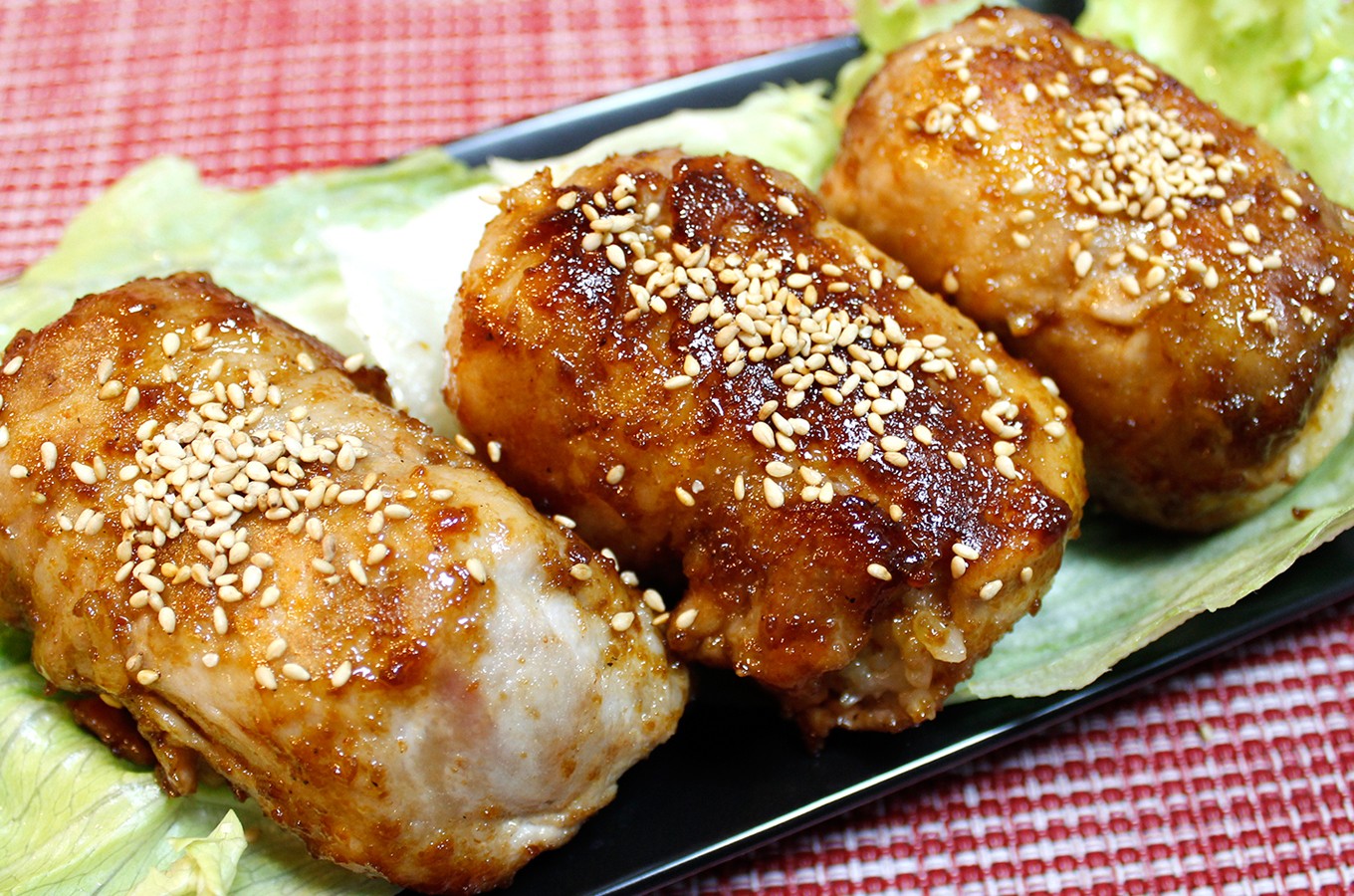 肉巻きおにぎり(しゃぶしゃぶ用を使用)