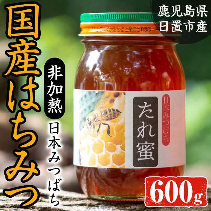 日本蜜蜂の蜂蜜  600gx２本 非加熱 垂れ゙蜜