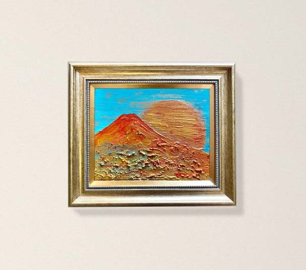 富士山溶岩パワーアート「天色赤富士」 - 山梨県富士吉田市｜ふるさと