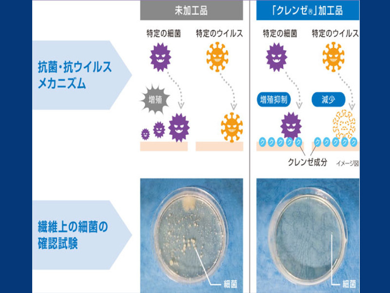 R5-823．「清流　SHIMANTO JAPAN」抗菌防臭　CLEANSE使用　マスク＆ケースセット　日本製【カラー：サックス】