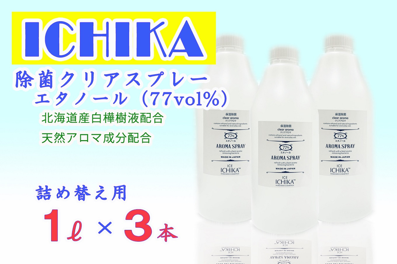 ふるさと納税 ICHIKA除菌クリアスプレーボトルセット（詰め替え3本） 北海道芦別市 - 1