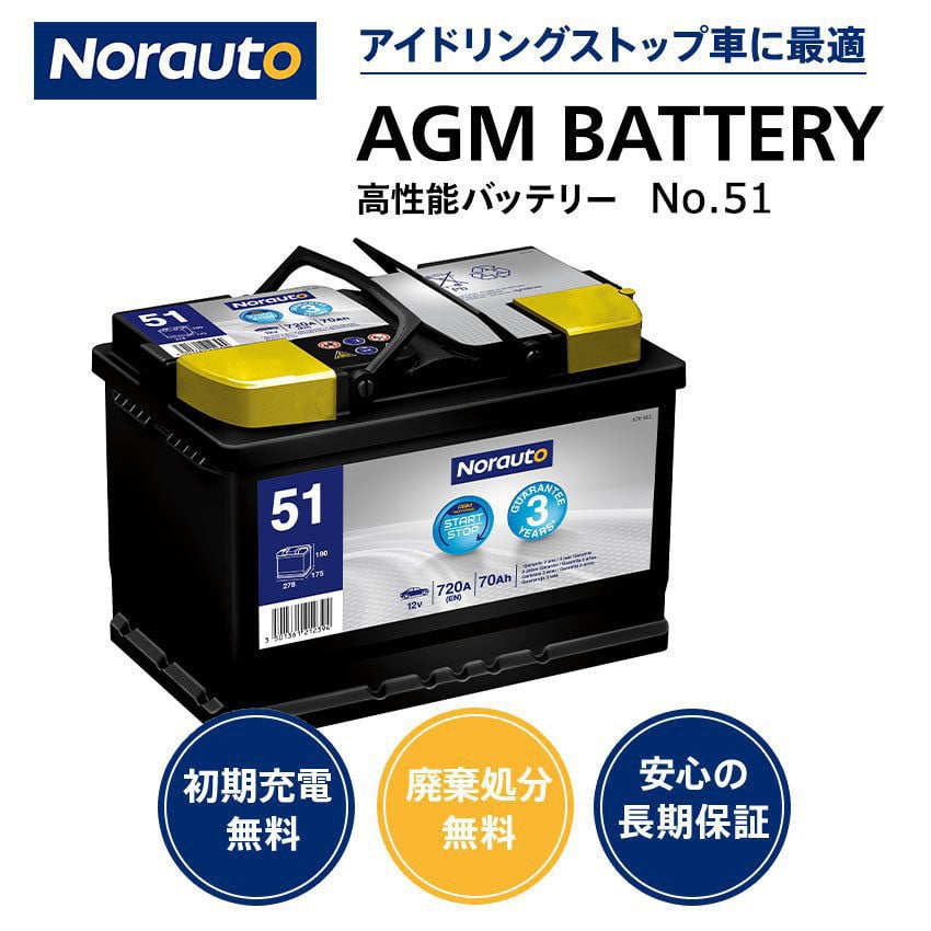 Batteria auto NORAUTO AGM Start&Stop 70AH 720A - Norauto