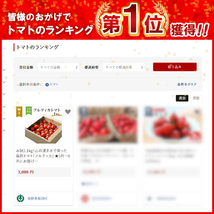 ランキング1位を獲得致しました!
