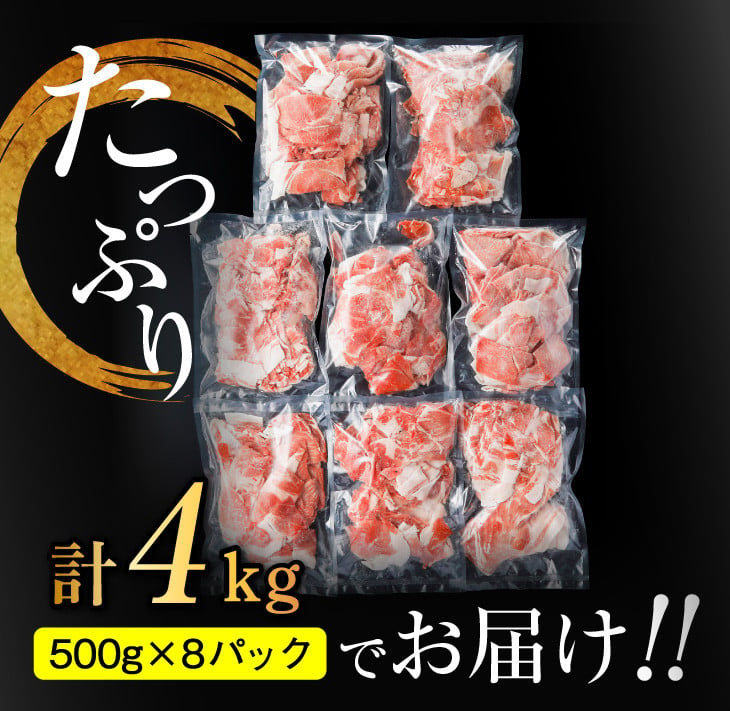 a56 数量限定 訳あり 宮崎県産豚小間切れ肉 計4kg 宮崎県都農町 ふるさと納税 ふるさとチョイス