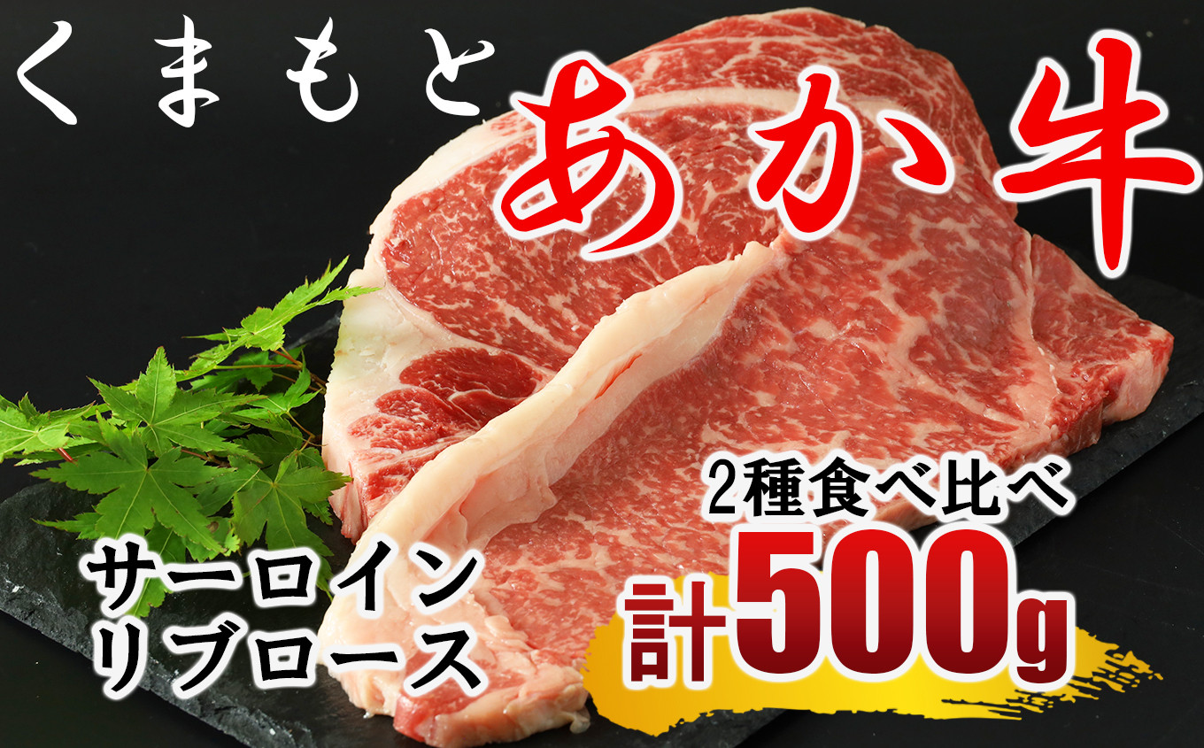 ロースステーキ　通販　約500g（約250g×2）　牛肉　和牛　ロース　ステーキ　熊本県八代市　ふるさと納税　肥後のあか牛