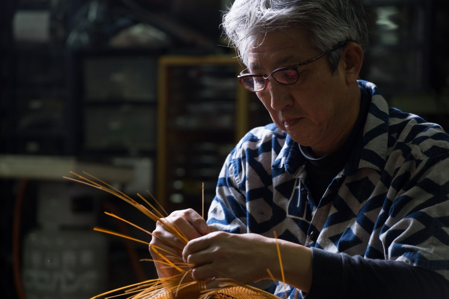 竹職人毛利健一が作る片締め編み竹のカゴバッグ(ミニ） - 大分県臼杵市