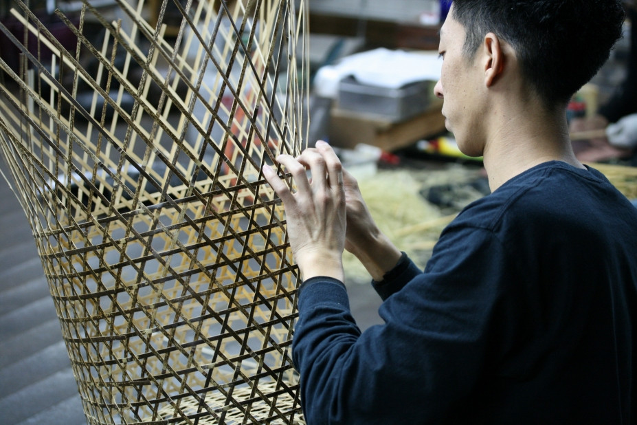 竹職人毛利健一が作る片締め編み竹のカゴバッグ(ミニ）