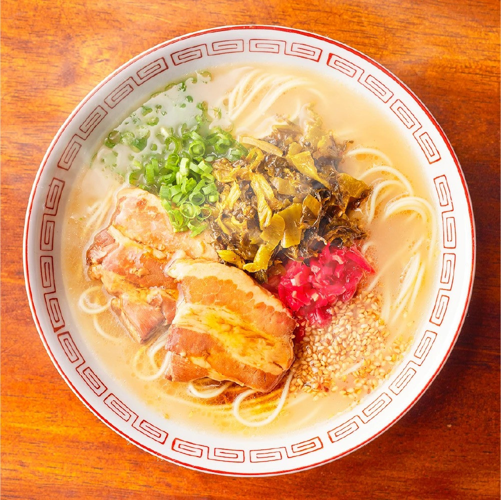 厚切り角煮入り 博多ラーメン 辛子高菜付き 5食入り (豚骨×3 豚骨味噌×2) - 福岡県直方市｜ふるさとチョイス - ふるさと納税サイト