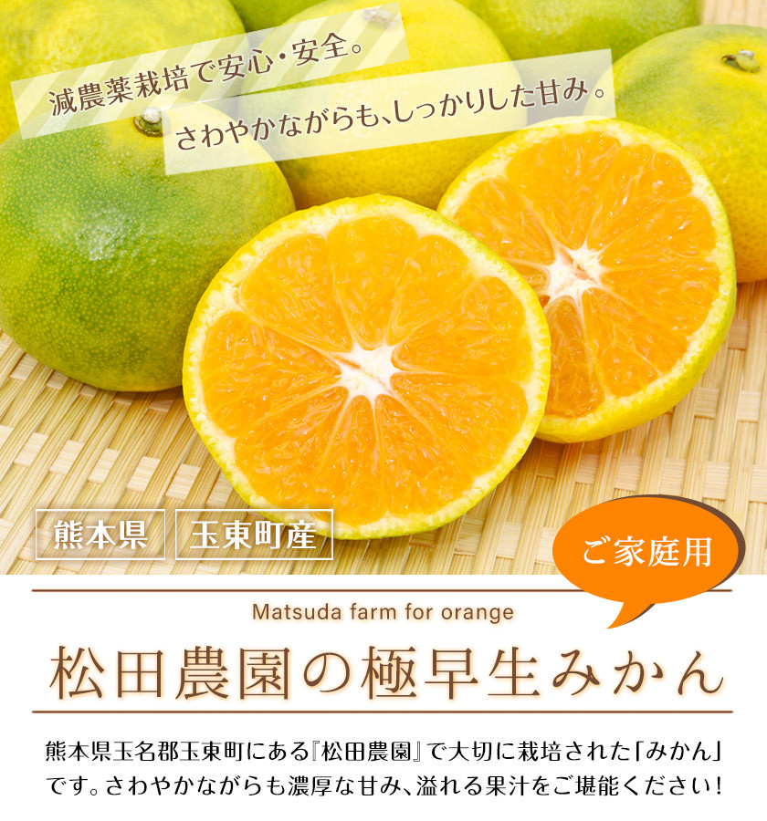 松田農園』の極早生みかん 約5kg ご家庭用 フルーツ 熊本県 玉名郡玉東町 松田農園《9月下旬-11月上旬頃より順次出荷》 - 熊本県玉東町｜ふるさとチョイス  - ふるさと納税サイト
