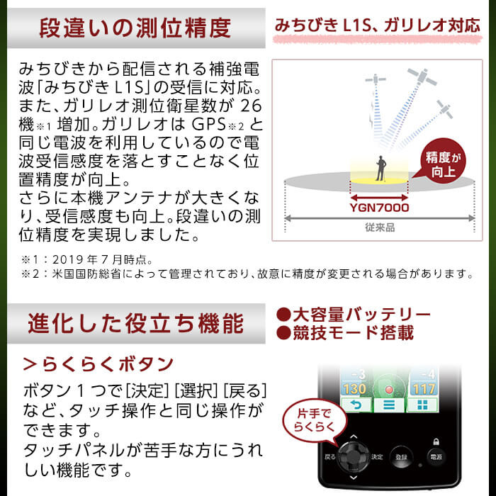 I0-001 YupiteruゴルフナビYGN7000(距離計)3.2インチ【ユピテル】霧島