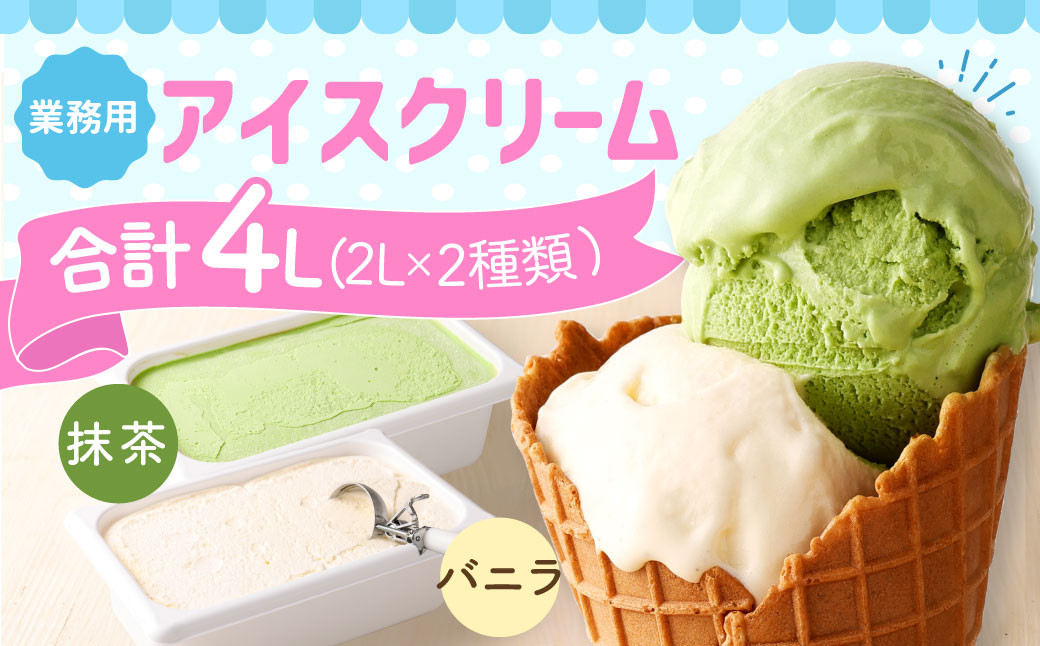 アイス セット (バニラ・抹茶) 各2L（計4L）バラエティ 業務用 アイスクリーム