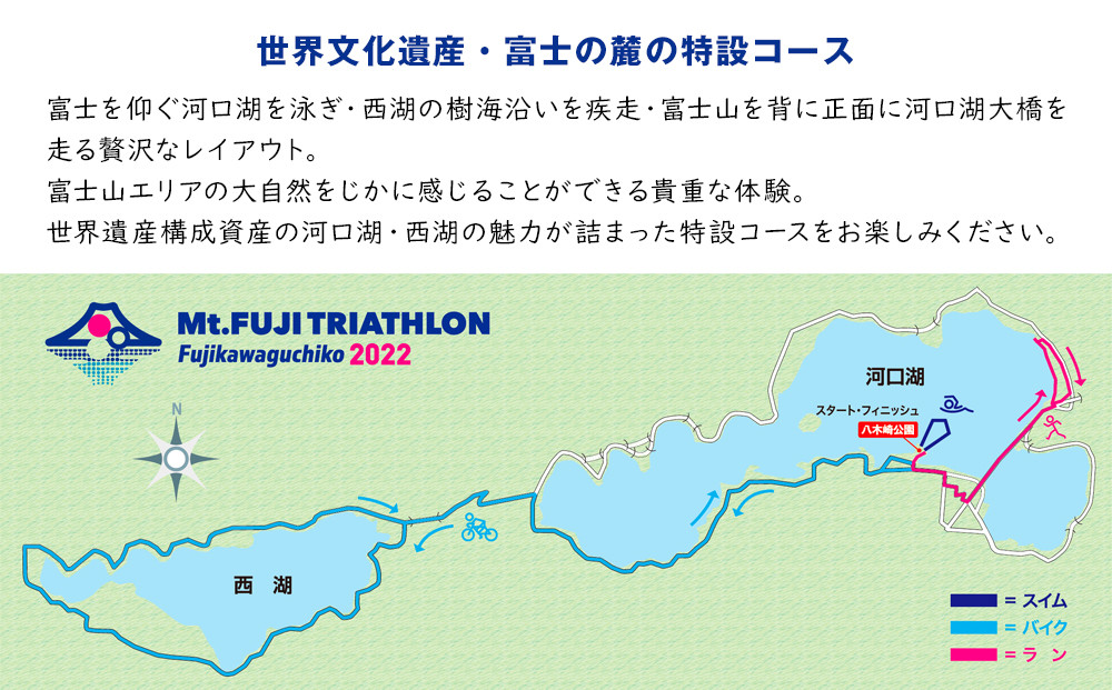 Mt.富士トライアスロン富士河口湖2022のコースレイアウト