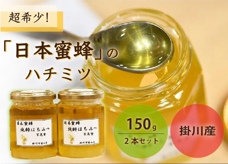 １４８９　超希少！掛川で採種した蜂蜜「 日本ミツバチ 」の ハチミツ 150ｇ×２本　提供：工房こもれび・長谷川善孝（ 日本蜜蜂 日本ミツバチ  ハチミツ はちみつ 蜂蜜 ミツバチ ）