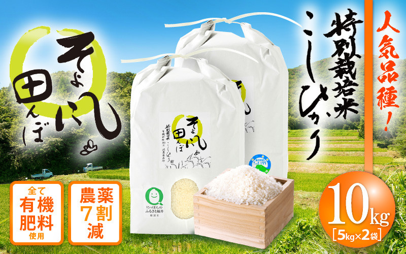 e10-b001] 特別栽培米 コシヒカリ 10kg 福井県産米（有機肥料100% 農薬 ...