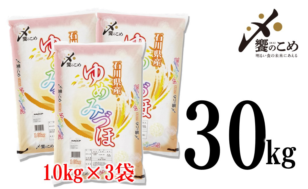 A150] 《R5年産》ゆめみづほ 30kg（10kg×3袋） - 石川県羽咋市