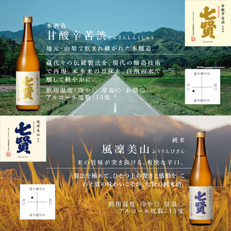 七賢 日本酒・スパークリング飲み比べ720ml×6本セット＋スパークリングストッパー - 山梨県北杜市｜ふるさとチョイス - ふるさと納税サイト