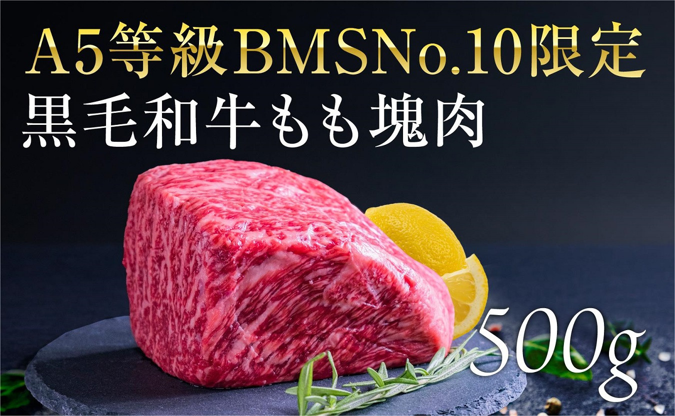 [№5221-0700]A5等級 BMSNo.10限定 黒毛和牛もも塊肉 ブロック 500g