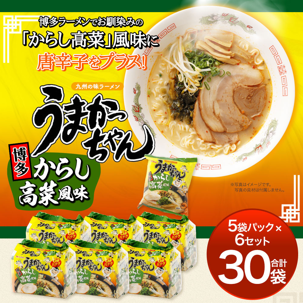 うまかっちゃん博多からし高菜風味＜３０袋（５袋パック×６セット）＞　ハウス食品(株)