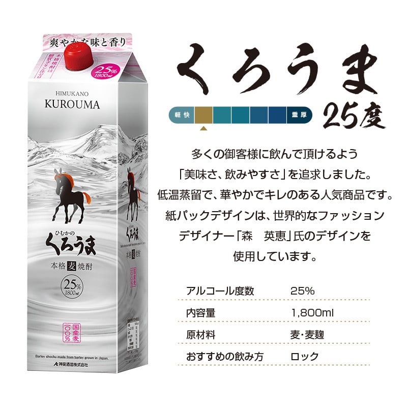 神楽酒造の定番 くろうま25度 1800ml×12本 宮崎焼酎＜6.5-2＞ - 宮崎県西都市｜ふるさとチョイス - ふるさと納税サイト