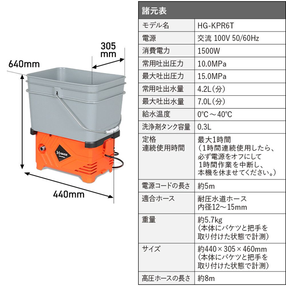 高圧洗浄機 hg-kpr6tn／群馬県 千代田町 ※沖縄県・離島地域へのお届け不可 - 群馬県千代田町｜ふるさとチョイス - ふるさと納税サイト