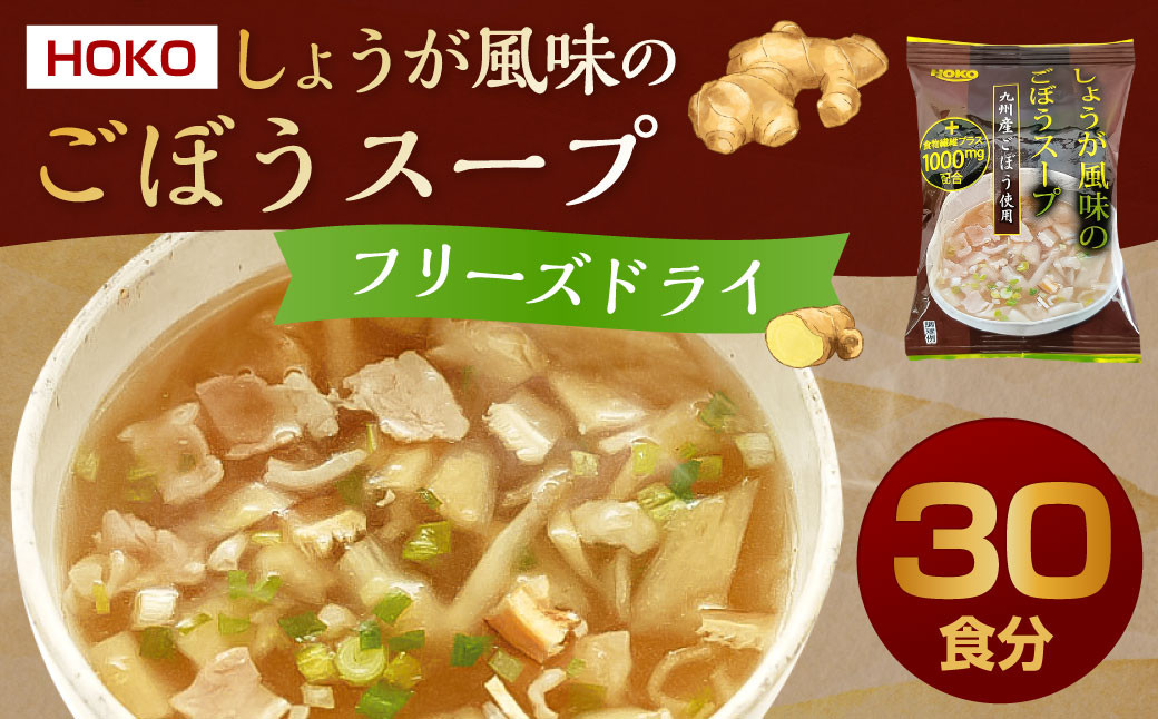 九州産ごぼう使用～ しょうが風味のごぼう フリーズドライスープ 30食